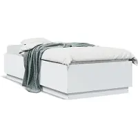 vidaXL Bedframe bewerkt hout wit 90x200 cm