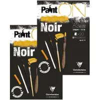 Clairefontaine - Paint ON - Multi-Techniek Pad - Tekenpapier - Schilderpapier - Zwart - A3 - 250 g - 20 vel - Set van 2 Stuks