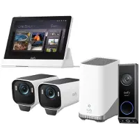 Eufy Security eufyCam S3 Pro MaxColor Vision 4K 2-Cam Set inclusief Homebase 3 + E340 video deurbel +Smart Display E10 - Bundelvoordeel
