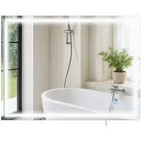 CLP Jaffrey badkamerspiegel - met verlichting dimbaar- met verwarming - wandspiegel - horizontaal en verticaal - anti-condens - helder/glas