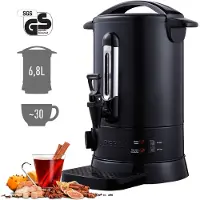 Arebos Catering Koker 6,8 L | roestvrij Staal Warmwaterdispenser 950W | Heetwaterkoker | Theekoker met traploze temperatuurregelaar 30-110 °C |Thee Koffie Glühwein Ketel | Waterkoker | Glühweinfornuis
