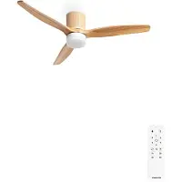 Create - Plafondventilator 40W stil Ø132 cm met LED verlichting in behuizing en lamp - WIND CALM RATTAN