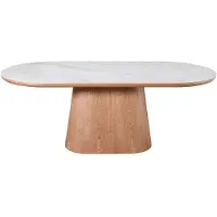Giga Meubel Eettafel Alba Naturel Marmer 200cm Ovaal