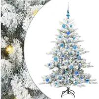vidaXL Kunstmatige Hinged Kerstboom Wit 150 cm PVC en Staal