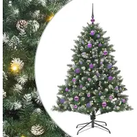 vidaXL Kunstkerstboom Groen 150 cm PVC en Plastic en Staal