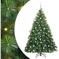 vidaXL Kunstkerstboom met 300 LED met standaard Groen 180 cm PE en PVC