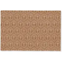 MuchoWow Deurmat 90x60 cm - Droogloopmat Bruin - Roze - Geometrisch - Patroon - Mat voor binnen - Schoonloopmat - Deurmatten met print - Inloopmat