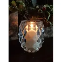 Bolsius - transparant glazen - Relight refillkaarsen houder - diamont - per 4 stuks