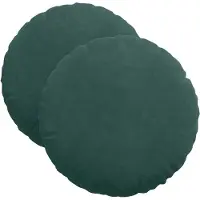 vidaXL Zitkussens 2 pcs Donkergroen Ø 40 x 13 cm Fluweel