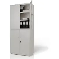 Juskys Metalen Archiefkast / Kantoorkast - Incl. slot en 2 sleutels - Wit