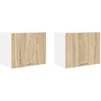 vidaXL Hangkast 2 st Sonoma Eik en Wit Bewerkt hout