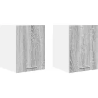 vidaXL Hangkast 2 st Grijs Sonoma en Wit Bewerkt hout