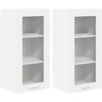 vidaXL Hangkast 2 st Wit Bewerkt hout