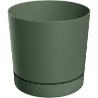 Prosperplast Tubo Serie - Bloempot met Onderzetter - 11 cm - Groen Pinie