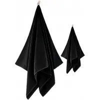 Zwoltex Kiwi 2 Handdoekset Zwart Katoen 50x100 & 70x140