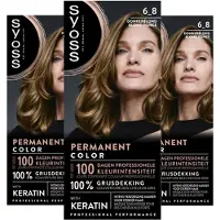 Syoss 3x Permanent Coloration 6-8 Donkerblond