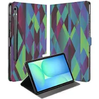 B2Ctelecom Book Case Hoesje met Standaard Abstract Green Blue Samsung Galaxy Tab S10 FE | Tab S9 FE