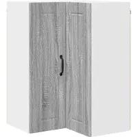 vidaXL Wandhoekkast LUCCA Grijs sonoma 57 x 57 x 80 cm Bewerkt hout
