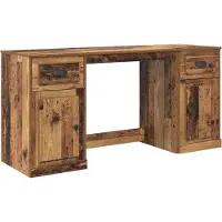 vidaXL Bureau met kast, gerecycled hout en houtvezel
