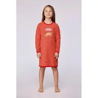 Woody slaapkleed meisjes/dames - rood gestreept - pony - 252-10-DZF-Z/935 - maat 140