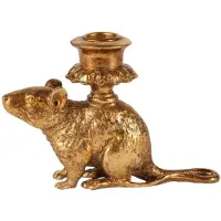 Baroque - Kandelaar - Kandelaar Rat 12 cm - Goud - Resin - 12x17x5 - Polyresin