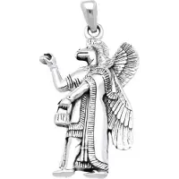 MOOYE ® - Collectie Zilveren Assyrische God Nisroch kettinghanger