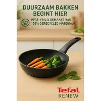 Tefal Renew Black ON Keramische Hapjespan | Ø24 cm | PFAS-vrij | Geschikt voor Inductie | Thermo-Signal | 100% Gerecycled Aluminium