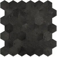 BES LED Zelfklevende Mozaïek Tegel - Afimera Antraciet Leisteen Hexagon XL - Antraciet - 290x288mm