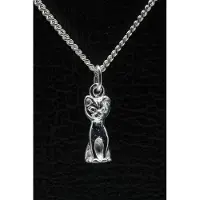 MOOYE ® - Collectie Zilveren Poes ketting hanger - zittend