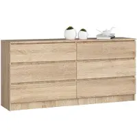Akord Ladekast K160 met 6 Lades / Furniture Factory / Sonoma Eik / 160 x 77 x 40 cm