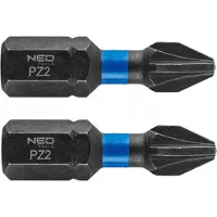 Neo Tools Slagbits PZ2 x 25mm - 2 Stuks - 1/4" HEX