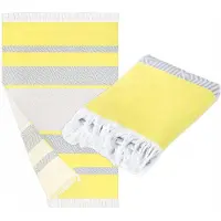 Zwoltex Malaga strandlaken met franjes, 100x160cm, 220g/m², Egyptisch katoen