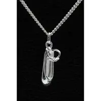 MOOYE ® - Collectie Zilveren Balletschoen ketting hanger - enkelstrik
