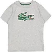 Lacoste T-shirt grijs Jongens Katoen Ronde hals Logo - maat 164