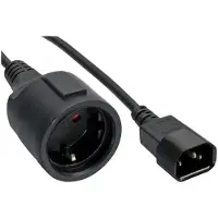 S-Impuls C14 - CEE 7/3 stroomkabel voor UPS/PDU - 3x 0,75mm / zwart - 0,30 meter