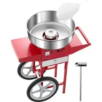 Vevor Elektrische Suikerspinmachine Commerciële Suikerspinmachine met Kar (1000W) met 52cm RVS Kom &amp; Suikerschep &amp; Lade