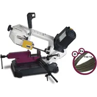 Optisaw Draagbare metaalbandzaag 0-45° zaagcapaciteit rond 105 mm 0,85 kW 230V met 3 extra lintzagen SP11V PACK