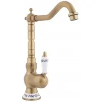 Yoka Home Gouden Retro Keukenkraan met Hoge Draaibare Uitloop -