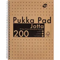 Pukka Pad Pukka Kraft Jotta Collegeblok A4 Gelinieerd Dubbeldraads Zijgebonden Karton Harde rug Bruin Geperforeerd 200 Pagina's 3 stuks à 200 vellen
