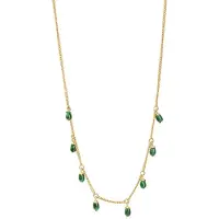 Celesta Silber Anhänger mit Kette 925 Sterling Silber vergoldet Malachit