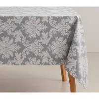 Bibabad Damast Tafellaken Jacquard French Ivy 140x240 grijs – Vlekbestendig Waterafstotend Tafelkleed Klassiek Stijlvol Duurzaam