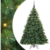 vidaXL Kunstkerstboom met 300 LED met standaard Groen 180 cm PE en PVC