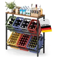 Songmics Metalen flessenrek voor stevige opslag van drankkratten, 40 x 105,4 x 117,3 cm