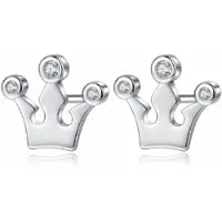 Charme Bijoux Kroontjes oorbellen - zirkonia steentjes -verzilverd-
