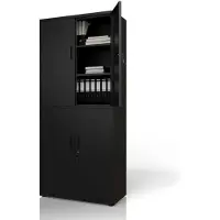 Juskys Metalen Archiefkast / Kantoorkast - Incl. slot en 2 sleutels - Zwart
