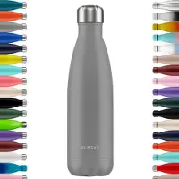 FLASKE Original 500ML - Stone Drinkfles 500ML - Geïsoleerde RVS Waterfles - BPA-vrij - 12u Warm & 24u Koud - Geschikt als Thermosfles en Thermoskan - Water Bottle Stainless Steel