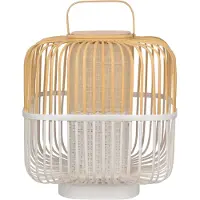 Forestier Design tafellamp Bamboo Square M, wit / opaal, Woon-/ Eetkamer, Bamboe, Design, tafellamp