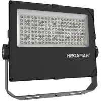 Megaman LED-buitenspot Hugo, 90 W, 4000 K, IP66 Hugo, zwart, Aluminium, LED buitenlamp