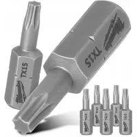 Milwaukee 5x Torx TX15 Bits 25mm Magnetisch S2 Staal