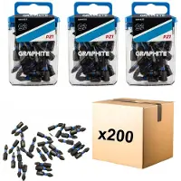 Graphite 200x PZ1 Impact bits 25mm 1/4" - Hoge Kwaliteit Staal S2